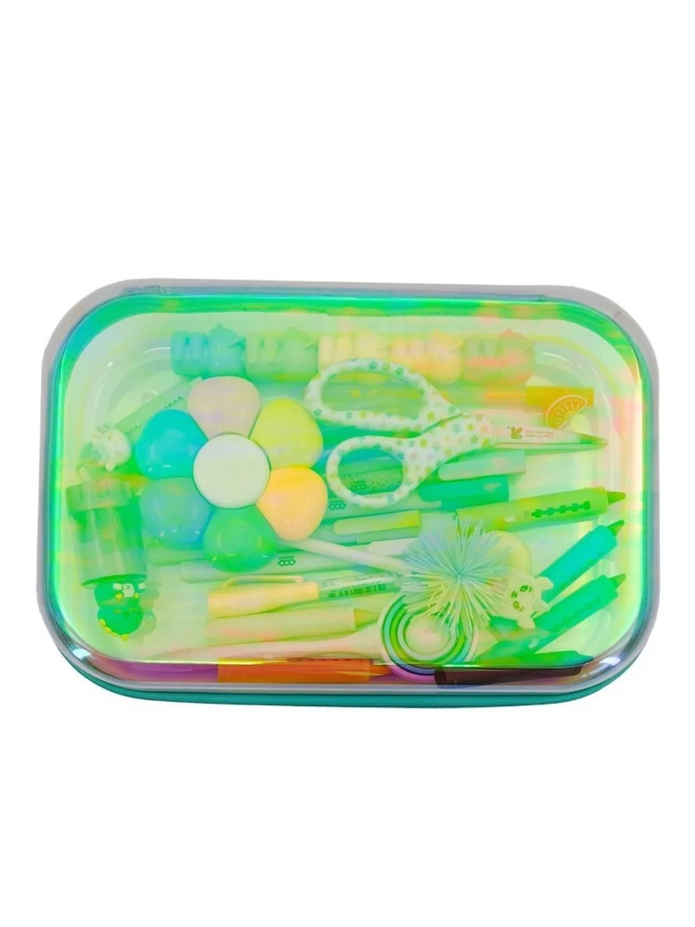 NEW! Set of 2 Iridescent Large Zip-Around Hard Clear Cases UP & UP New With Tags